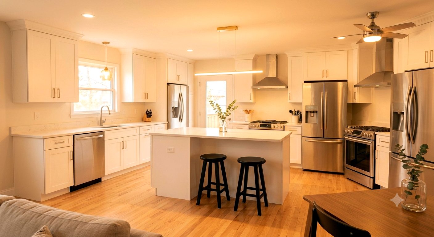 Open-concept kitchen and living remodel in Nashville