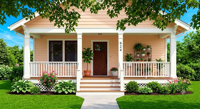Craftsman home with cedar porch